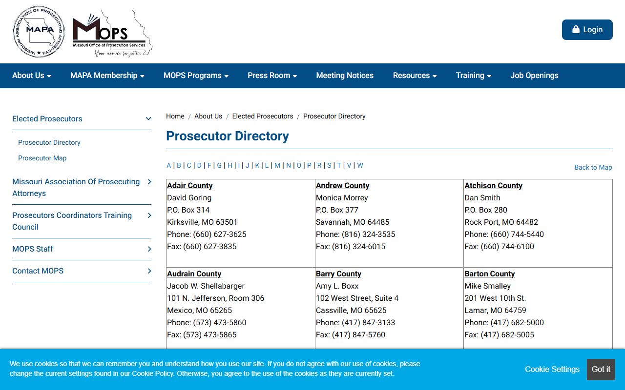 Carter County arrest records prosecutor directory for charge records