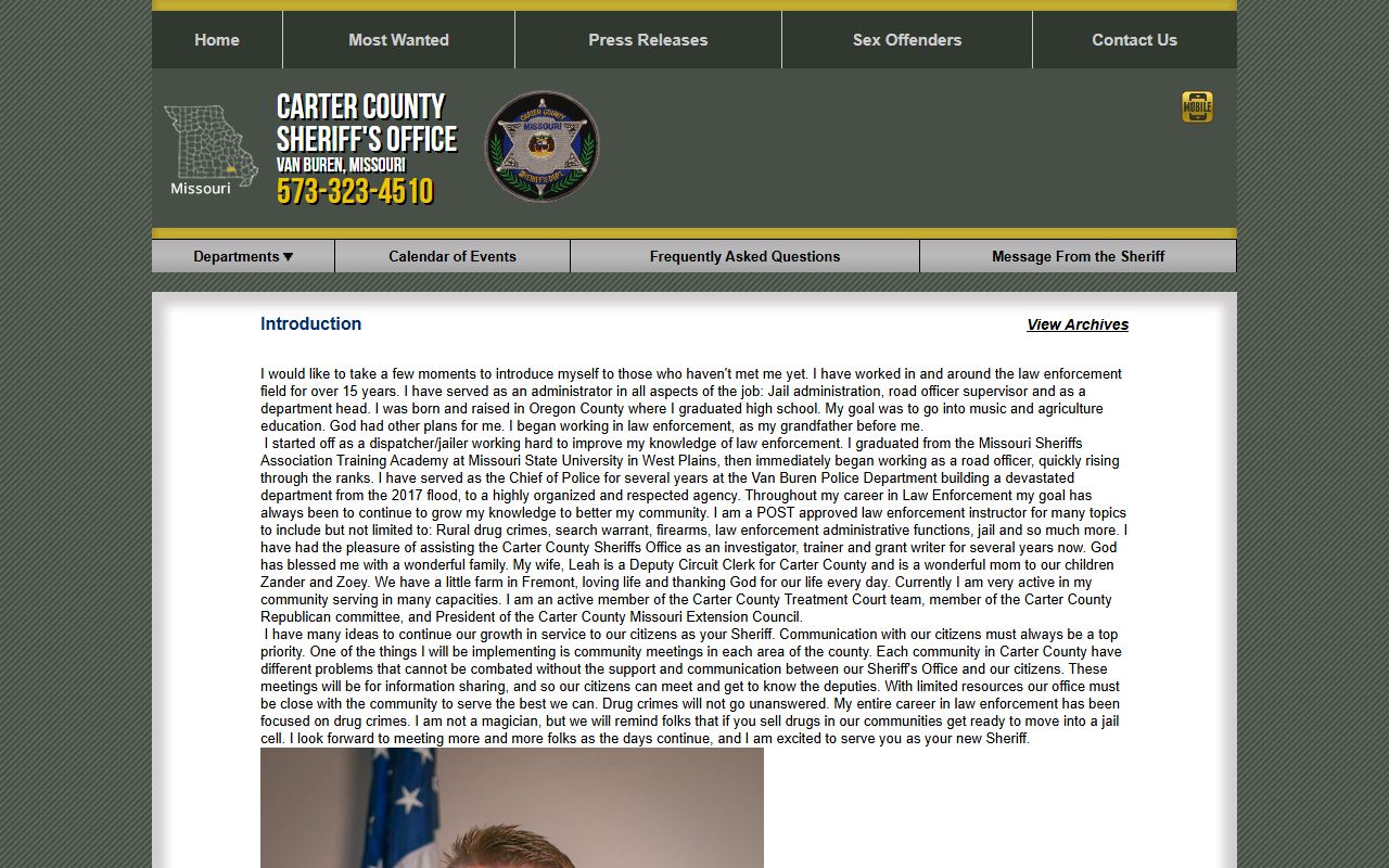 Carter County arrest records sheriff message and treatment court note