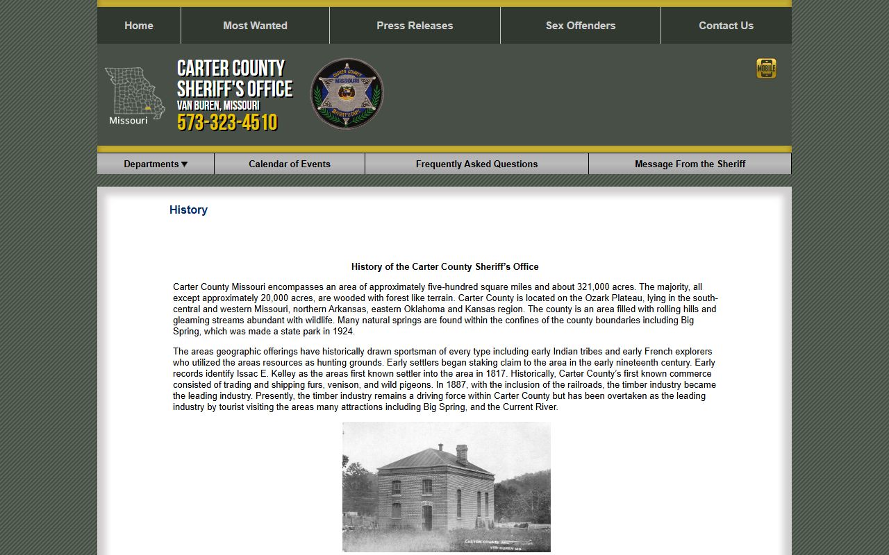 Carter County court records sheriff history source