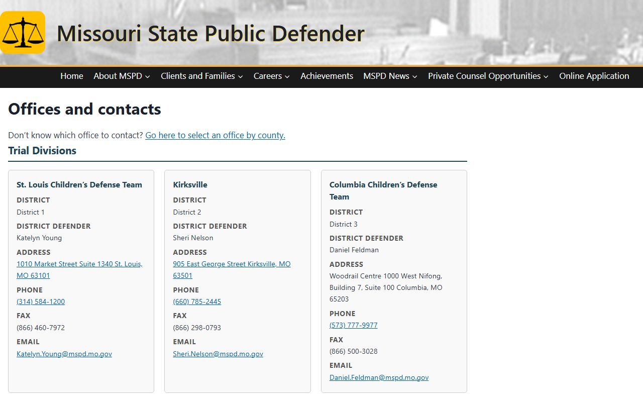 Carter County probate records Missouri public defender offices and contacts